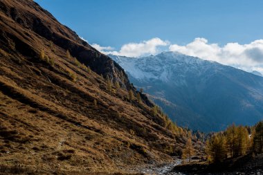 Grossglockner yakınlarındaki Avusturya Alplerinde sonbahar