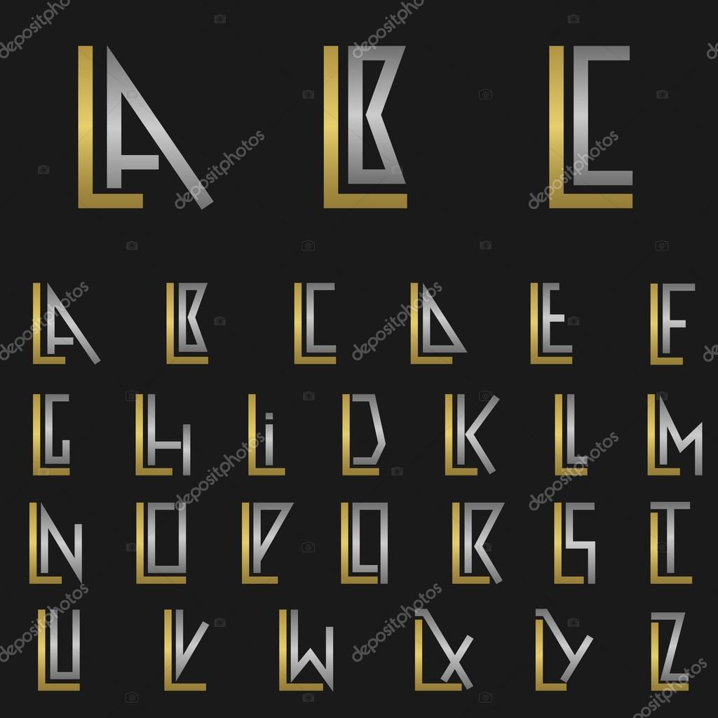 L and other alphabet letters monogram logo