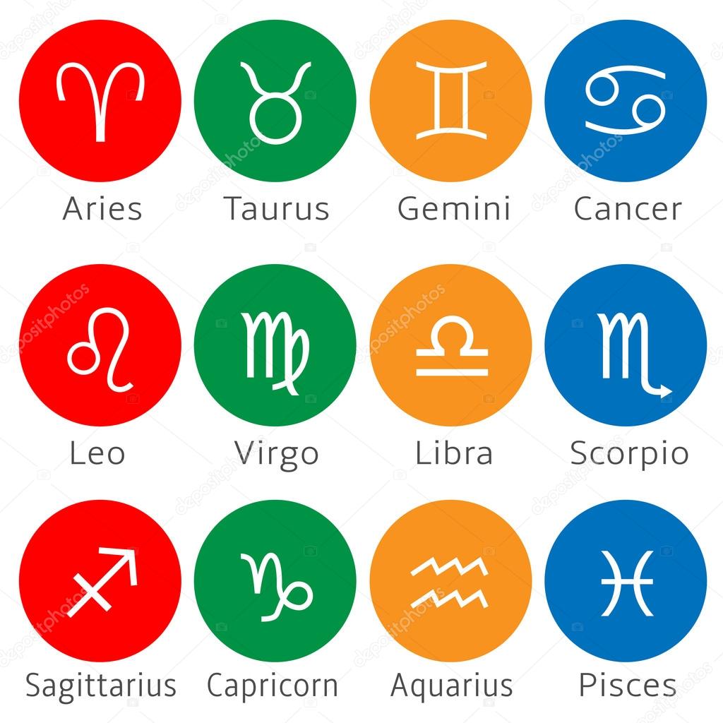 Vector zodiac signs