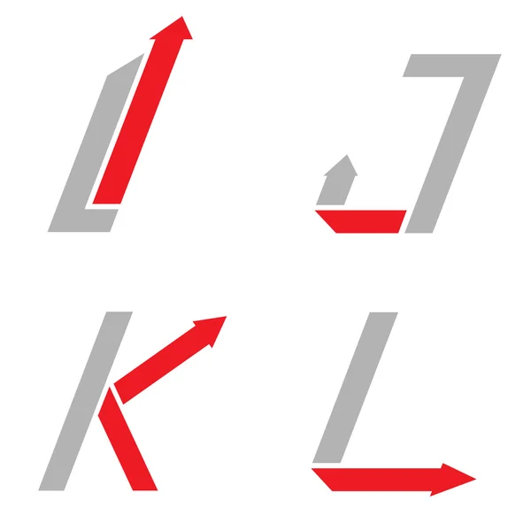 I J K L lettres — Image vectorielle