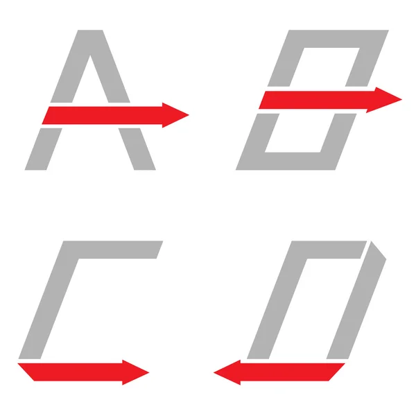 En B C D bokstäver — Stock vektor