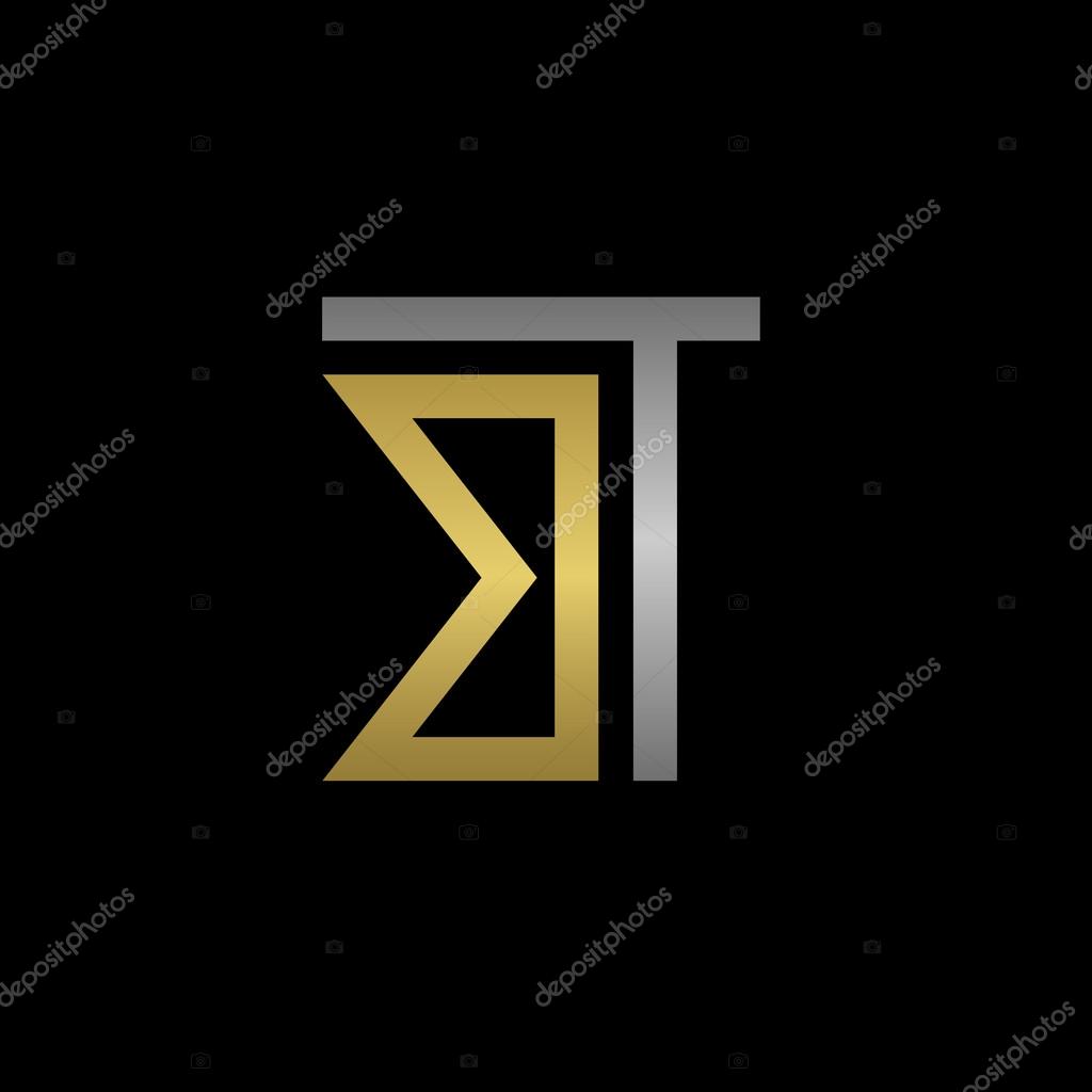 Golden B and silver T letters logo template for your business company