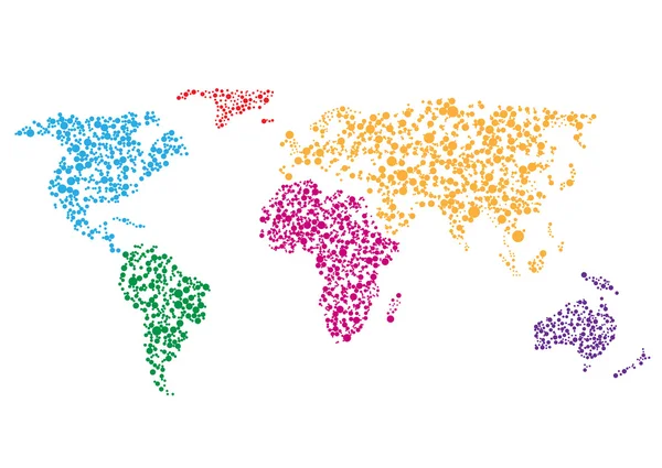 Mapa colorido del mundo — Vector de stock