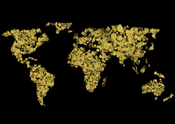 Mappa del mondo dorato — Vettoriale Stock