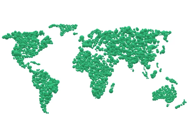 Carte du monde verte — Image vectorielle