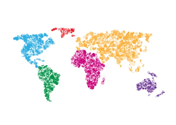 Carte du monde coloré — Image vectorielle