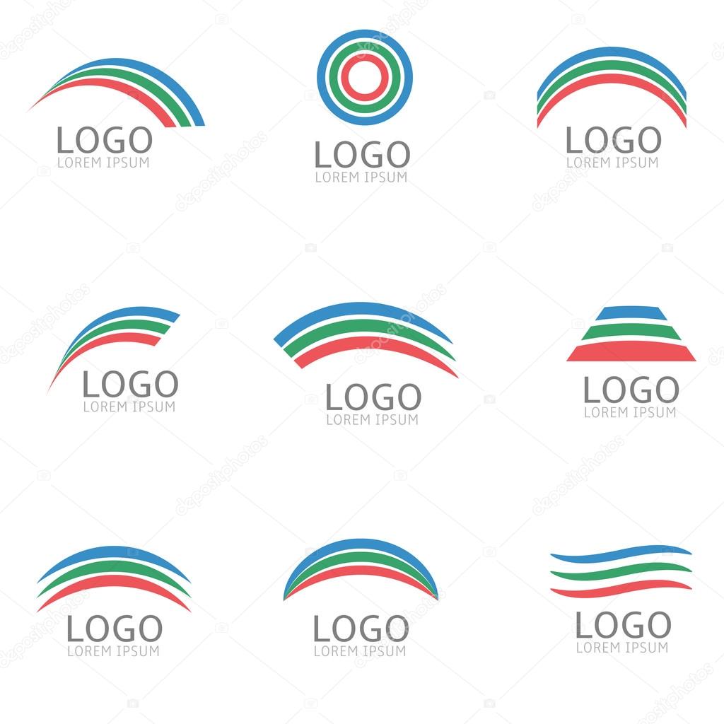 Rainbow logo template. Red green blue colors