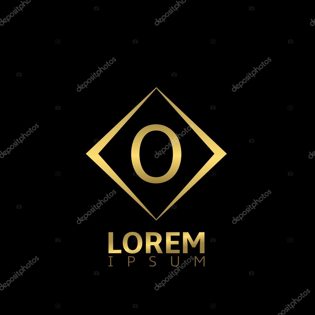 Golden O letter logo template for business company