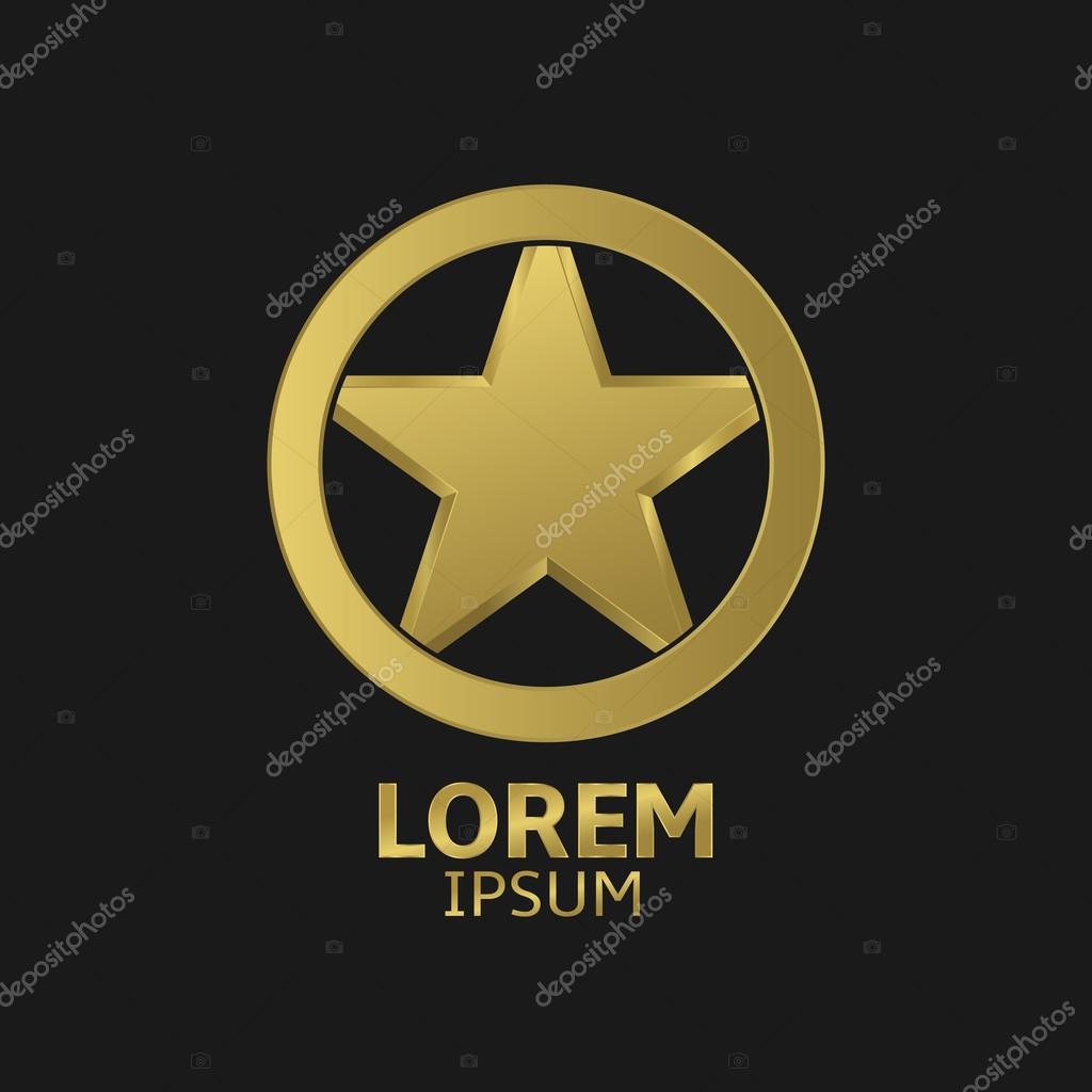 Golden star logo icon. Luxury success concept, Vector illustration