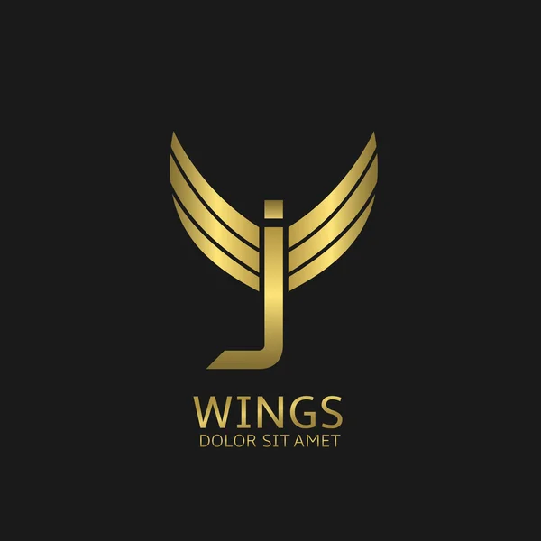 Λογότυπο επιστολή φτερά J — Διανυσματικό Αρχείο