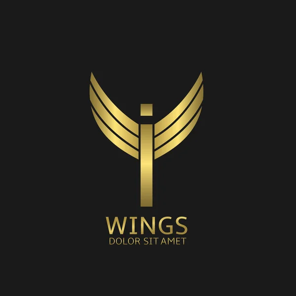 Φτερά μου γράμμα λογότυπο — Διανυσματικό Αρχείο