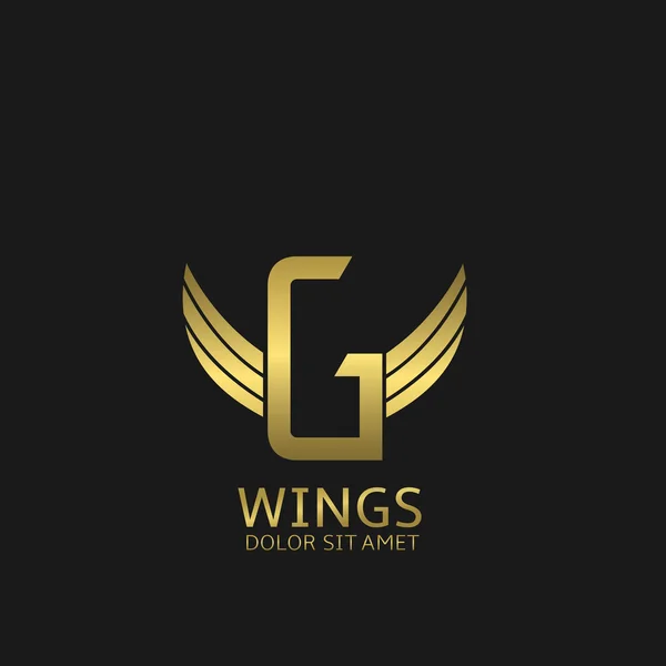 Логотип літери Wings G — стоковий вектор