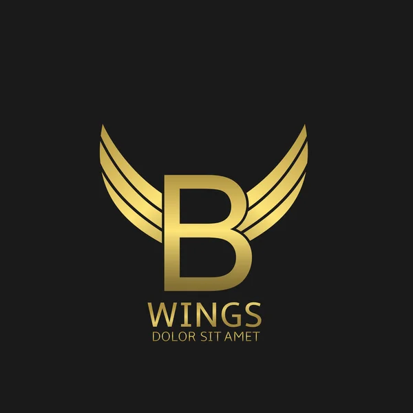 翼 B 文字のロゴ — ストックベクタ