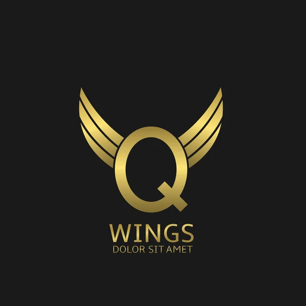 Golden Q letter logo — Stock Vector