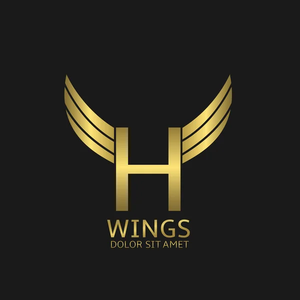Wings H letter logo — Stock Vector