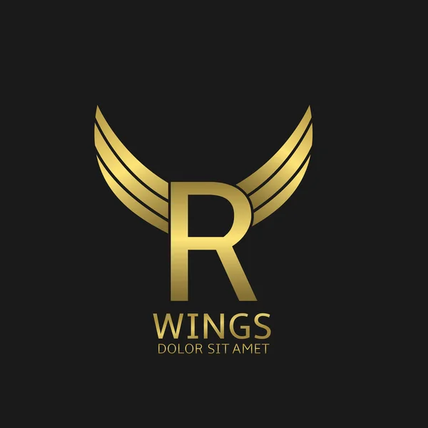 Zlaté R dopis logo — Stockový vektor