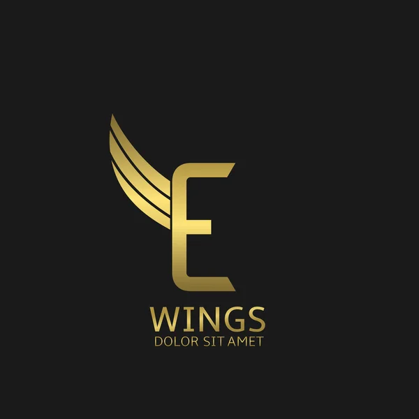 Wings E letter logo — Stock Vector