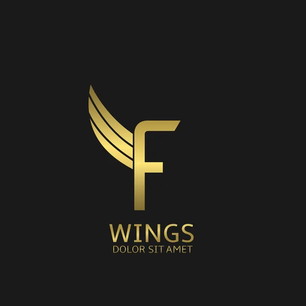 Wings F letter logo — Stock Vector