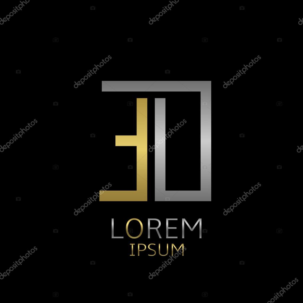 Golden E and silver O letters logo template for your business company