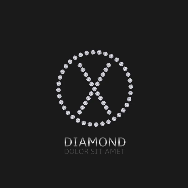 X letra con diamantes — Archivo Imágenes Vectoriales