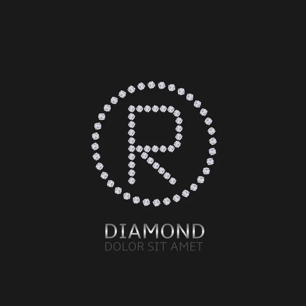 Wielka litera R z diamentów — Wektor stockowy