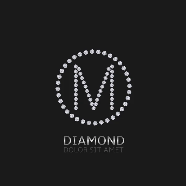 Γράμμα M με διαμάντια — Διανυσματικό Αρχείο