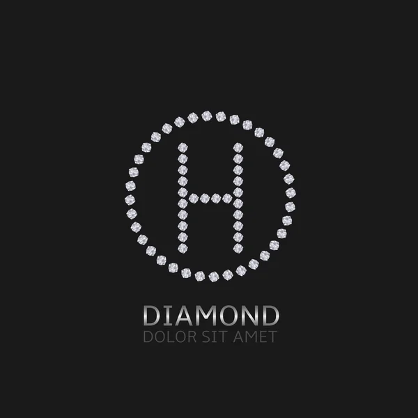 H letra con diamantes — Archivo Imágenes Vectoriales