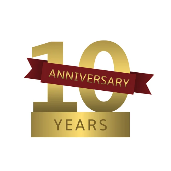 10 jaar verjaardag — Stockvector