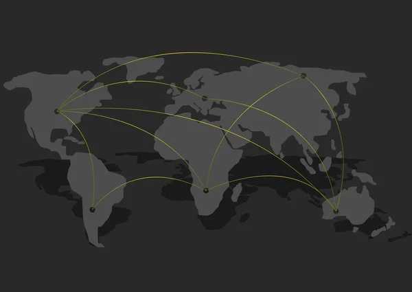 Connexion. Carte du monde — Image vectorielle