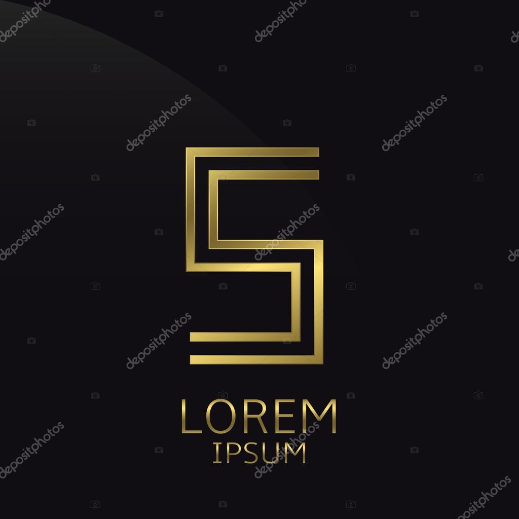 S Letter logo. Golden logo symbol for business company, luxury elegant expensive emblem