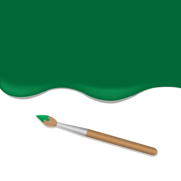 Fond vert avec brosse — Image vectorielle