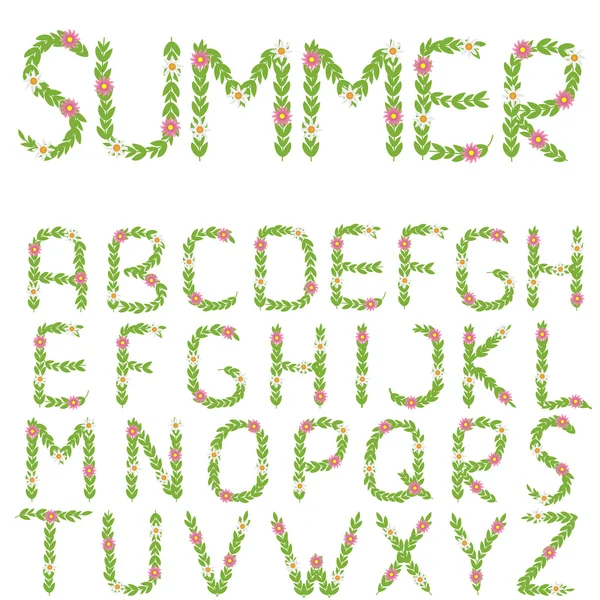 Grüne Sommerbriefe — Stockvektor