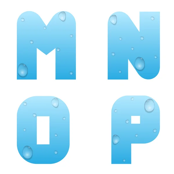 Alphabet avec gouttes d'eau4 — Image vectorielle