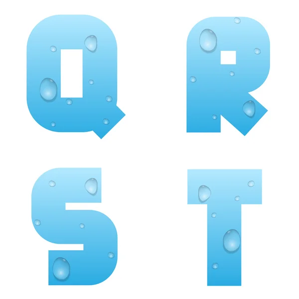 Alphabet avec gouttes d'eau — Image vectorielle
