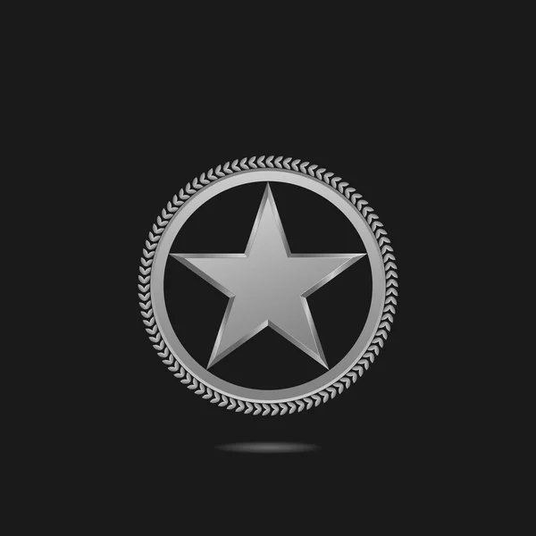 Silver star-symbool — Stockvector
