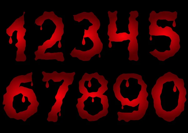Números rojos sangrientos — Archivo Imágenes Vectoriales