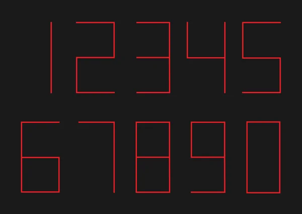Ultra tunna röda siffror — Stock vektor