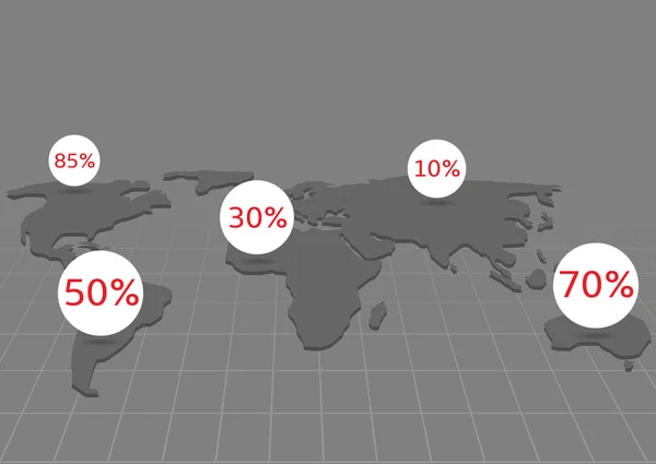 Infográfico mapa do mundo — Vetor de Stock