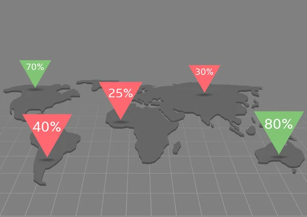 Infográfico mapa do mundo — Vetor de Stock