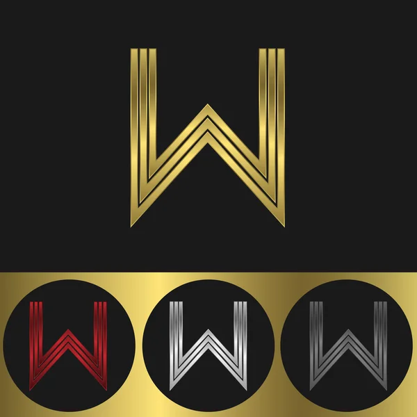 W litera logo — Wektor stockowy