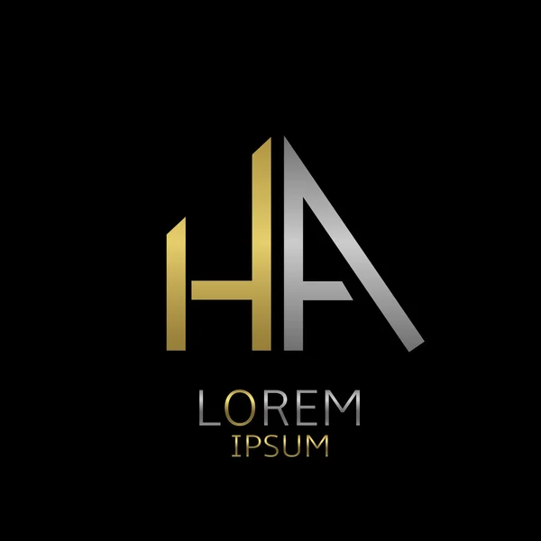 Logotipo letras HA — Vector de stock