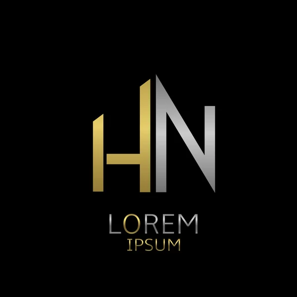 Logotipo letras HN — Vector de stock