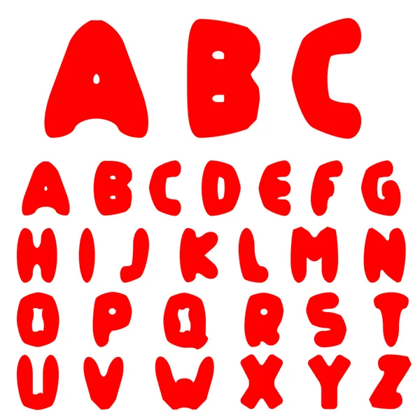 赤の手書きのアルファベット — ストックベクタ