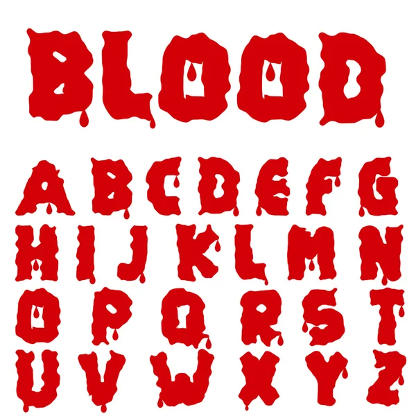 Alphabet rouge du sang — Image vectorielle