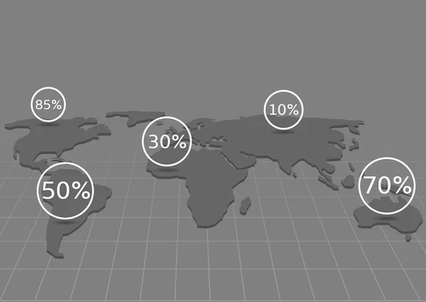 Wereldkaart infographic — Stockvector