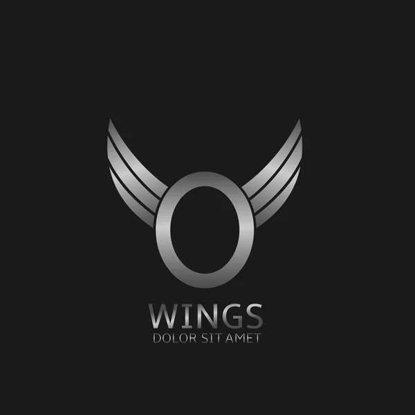 Логотип літери Wings O — стоковий вектор