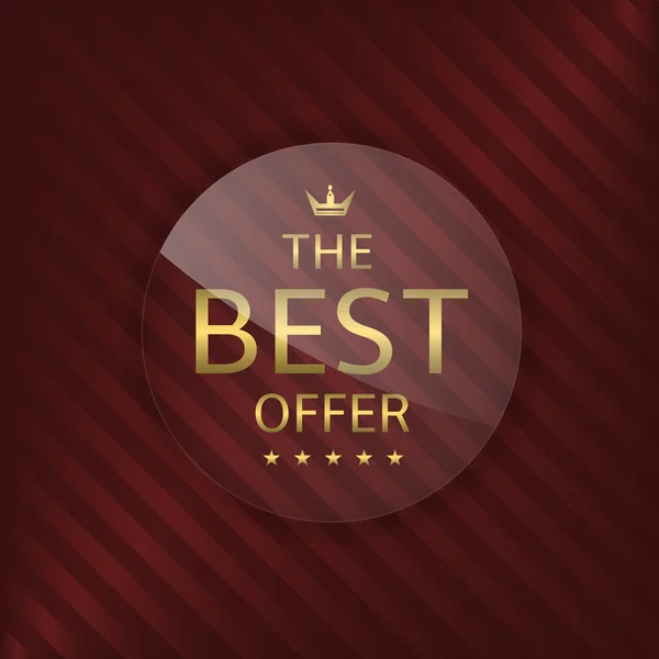 Best offer glass label — Stock Vector