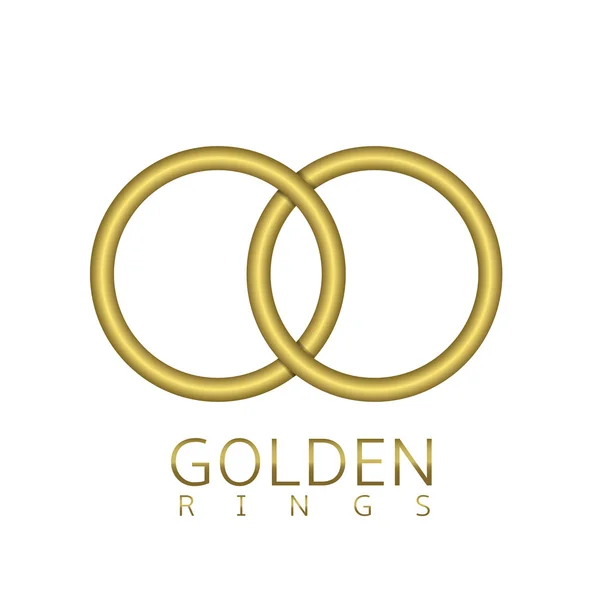 Goldene Ringe als Emblem — Stockvektor