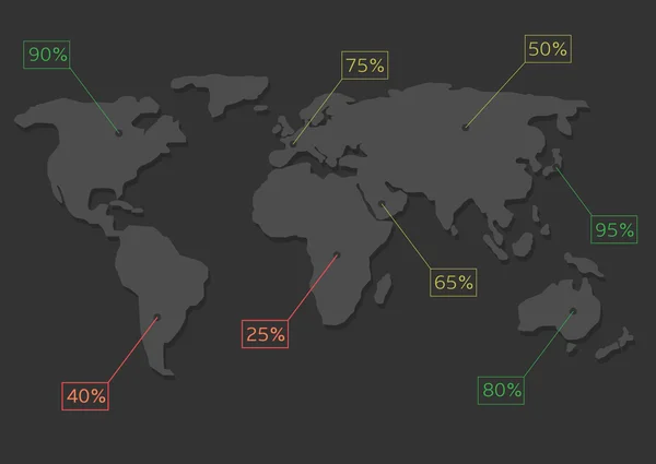 CARTA MONDIALE INFOGRAFICA . — Vettoriale Stock