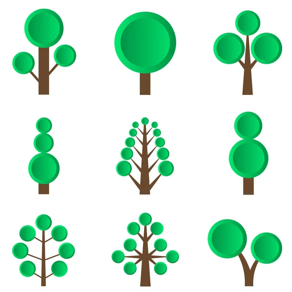 Conjunto de árbol verde — Vector de stock